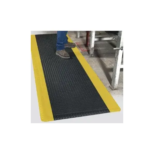Floor Matting, Anti-Slip and Fatigue Ultimate Diamond Foot 3 ft x 10 ft x 15/16" Black with Yellow Border Floor Matting, Anti-Slip and Fatigue Ultimate Diamond Foot 3 ft x 10 ft x 15/16" Black with Yellow Border