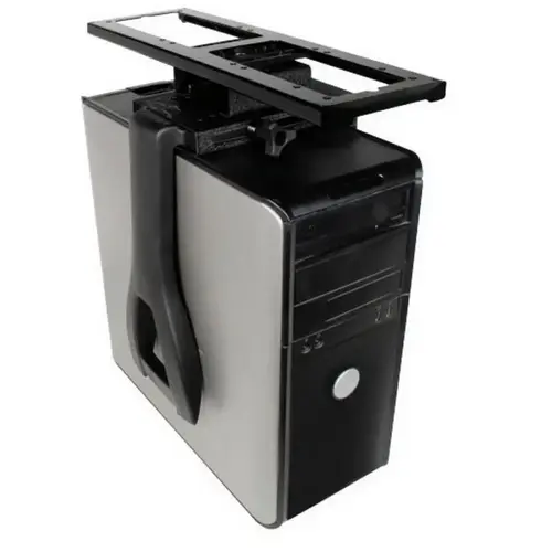 Under Desk CPU Holders, 85 lb Rating Slide and Swivel Features Under Desk CPU Holders, 85 lb Rating Slide and Swivel Features
