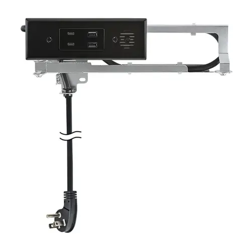 Blade In-Drawer Outlet, 15 Amp, (2) 30W USB-C & (2) USB-A, Black