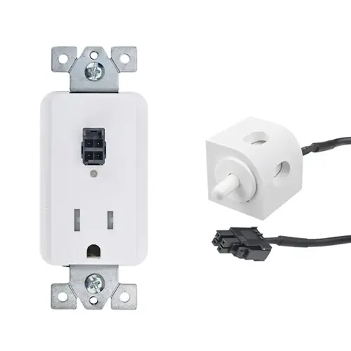 Safety Interlock Outlet 15 Amp w/Corner Mount Limit Switch-On Version, White Safety Interlock Outlet 15 Amp w/Corner Mount Limit Switch-On Version, White