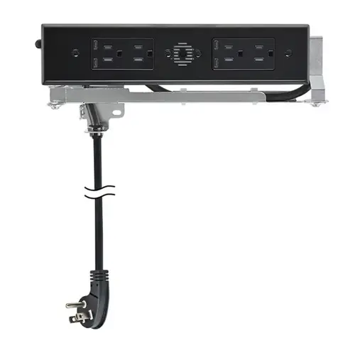 Blade Duo In-Drawer Outlet, 15 Amp, (4) 65W USB-C & (4) AC, Black