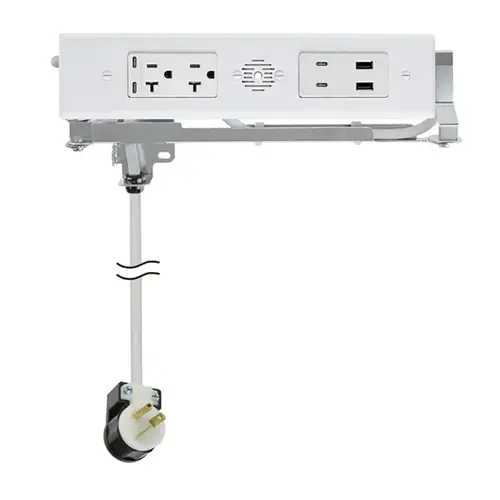 Blade Duo In-Drawer Outlet, 20 Amp, (2) 65W USB-C, (2) 30W USB-C, (2) USB-A & (2) AC, White Blade Duo In-Drawer Outlet, 20 Amp, (2) 65W USB-C, (2) 30W USB-C, (2) USB-A & (2) AC, White