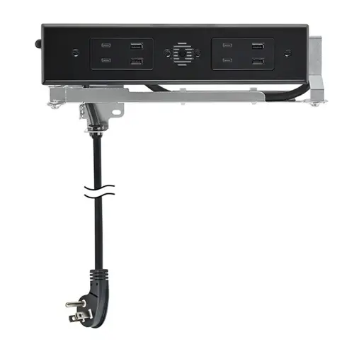 Blade Duo In-Drawer Outlet, 15 Amp, (4) 30W USB-C & (4) USB-A, Black