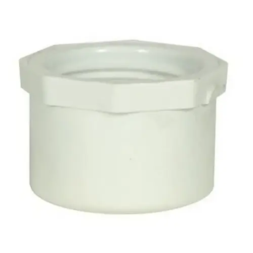PVC Drain Fitting Stopper Cap Female Threaded Connection 1" White PVC Drain Fitting Stopper Cap Female Threaded Connection 1" White