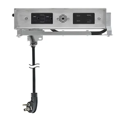 Blade Duo In-Drawer Outlet, 15 Amp, (4) 30W USB-C, (2) USB-A, & (2) AC, Stainless Steel