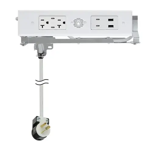 Blade Duo In-Drawer Outlet, 20 Amp, (4) 30W USB-C, (2) USB-A, & (2) AC, White Blade Duo In-Drawer Outlet, 20 Amp, (4) 30W USB-C, (2) USB-A, & (2) AC, White