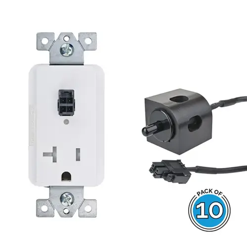 Safety Interlock Outlet 20 Amp w/Corner Mount Limit Switch-Off Version, Black