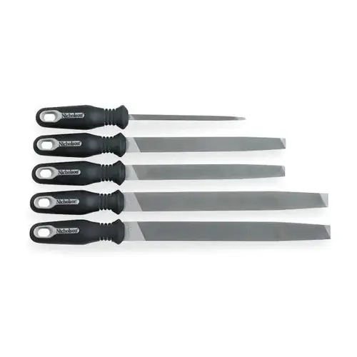 5-Pc General Purpose File Sets with Ergonomic Handles, 6 in, 8 in, 10 in 5-Pc General Purpose File Sets with Ergonomic Handles, 6 in, 8 in, 10 in