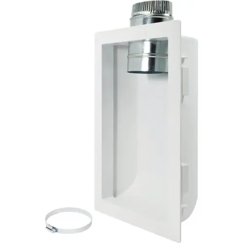 In-Wall Dryer Vent Box With 4" Diameter Aluminum Connector