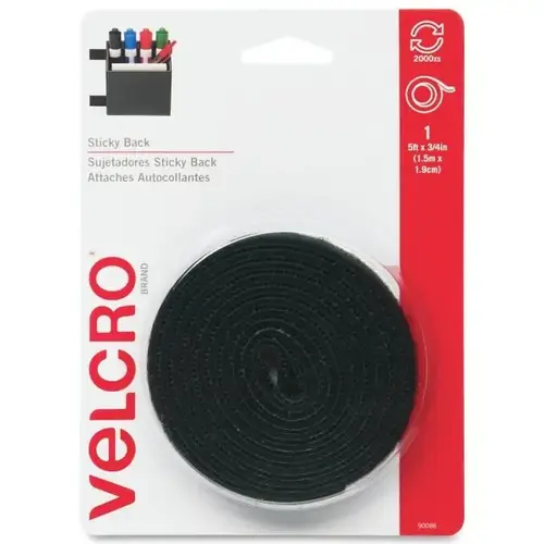 Brand Sticky Back Tape Roll, 3/4" X 5 ft, Black Brand Sticky Back Tape Roll, 3/4" X 5 ft, Black