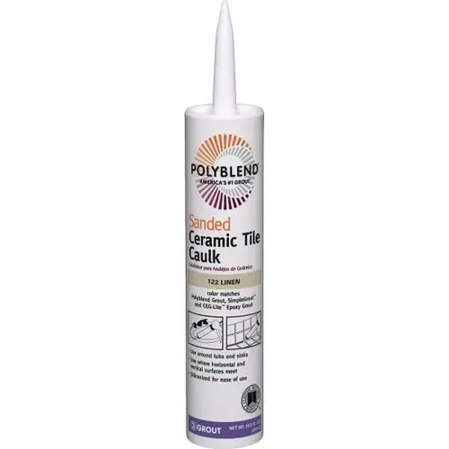 10.5 Oz Polyblend Ceramic Tile Caulk Sanded, #122 Linen 10.5 Oz Polyblend Ceramic Tile Caulk Sanded, #122 Linen
