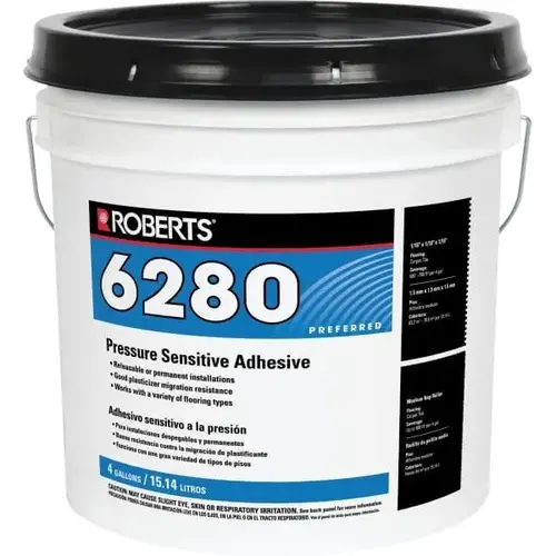 Pressure Sensitive Releasable Multi-Flooring Adhesive, 4 Gallon