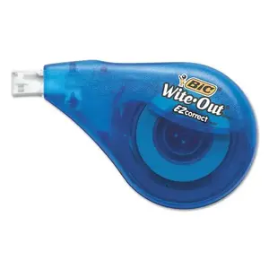 BIC WOTAPP11 WHI Wite-Out Ez Correct Correction Tape, Non-Refillable, Randomly Assorted Applicator Colors, 0.17" X 472"