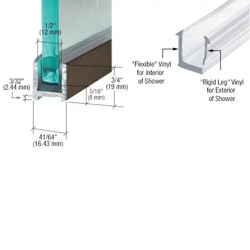 Oil Rubbed Bronze Dry Glaze U-Channel With Vinyl - 95" Stock Length