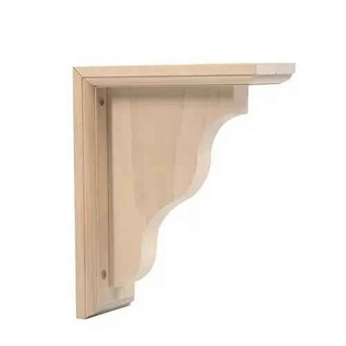 Front Mount Bar Bracket Corbels Economy Collection, Machined Wood 9" Unfinished Hardwood Front Mount Bar Bracket Corbels Economy Collection, Machined Wood 9" Unfinished Hardwood