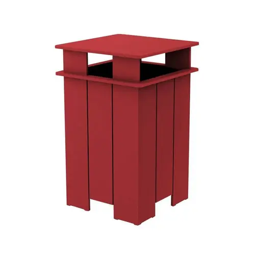 Ledge Lounger Mainstay Industrial Square Trash Bin And Liner-Red Ledge Lounger Mainstay Industrial Square Trash Bin And Liner-Red