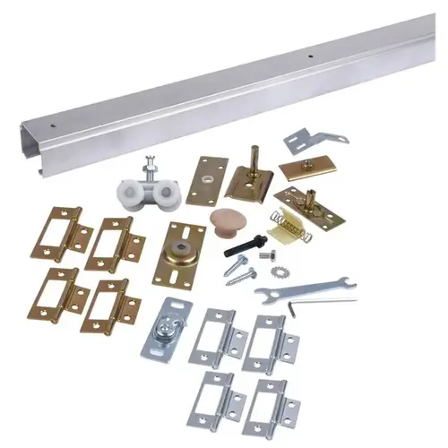 Aluminum Bi-Fold, Top Mount, Two Door Track System, 75 Lbs, 36" Aluminum Bi-Fold, Top Mount, Two Door Track System, 75 Lbs, 36"