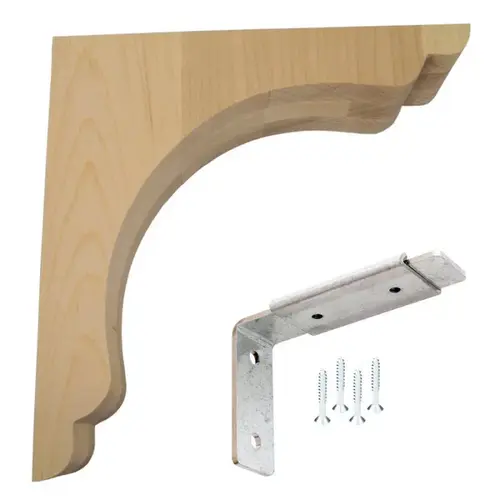 3" x 10" Scalloped Overhang Bar Bracket Corbel, Maple 3" x 10" Scalloped Overhang Bar Bracket Corbel, Maple