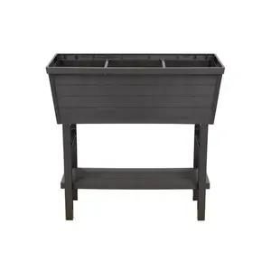 Polymer Outdoor Products 999-2200-POP Elevated Garden Box 31" H X 32.25" W X 14.5" D PP Plastic Brown Brown