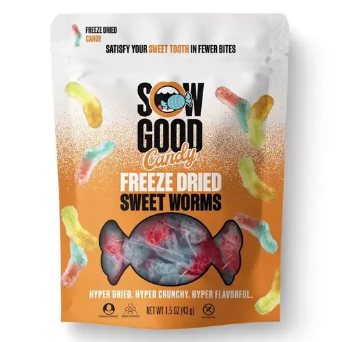Candy Bites Freeze Dried Sweet Worms 1.5 oz Candy Bites Freeze Dried Sweet Worms 1.5 oz