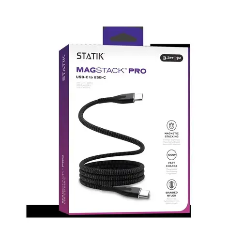 Cable MagStack Type C to Type C 3.3 ft. Black Black Cable MagStack Type C to Type C 3.3 ft. Black Black