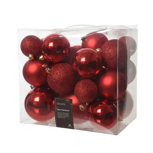 Ornaments Red Assorted Shatterproof Red Ornaments Red Assorted Shatterproof Red