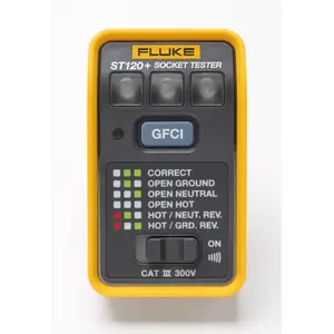 Fluke 5310334 AFCI/GFCI Electrical Outlet Tester ST120+ Analog Yellow