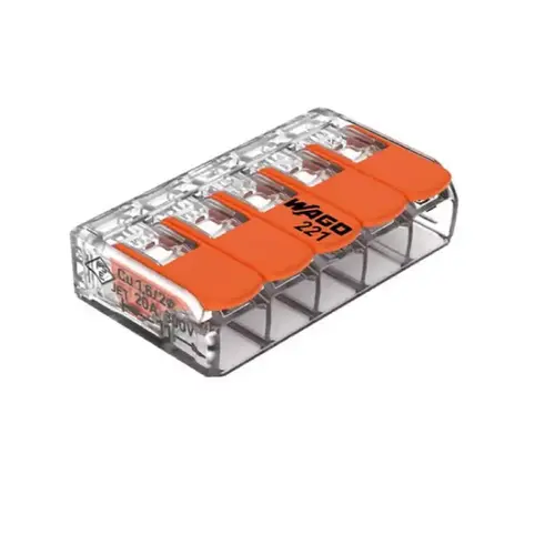 5-Wire 5-Port Lever Connector (10-Pack) Orange 5-Wire 5-Port Lever Connector (10-Pack) Orange