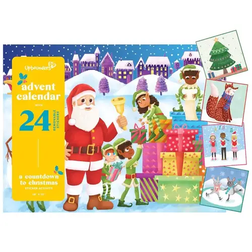 Advent Sticker Calendar Light Skinned Santa Advent Sticker Calendar Light Skinned Santa