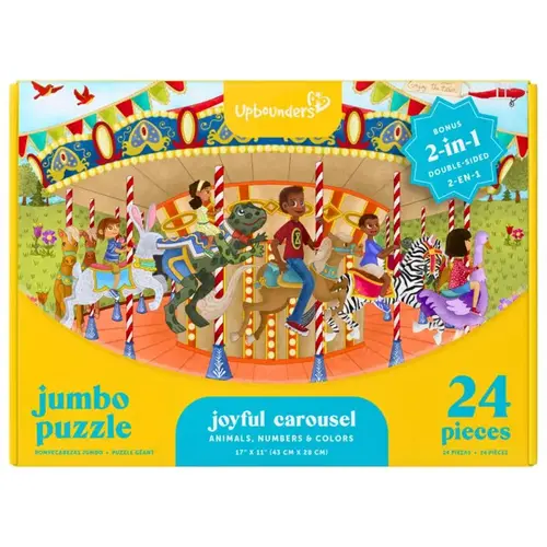 Jumbo Puzzle Joyful Carousel 2-Sided 24 pc Jumbo Puzzle Joyful Carousel 2-Sided 24 pc