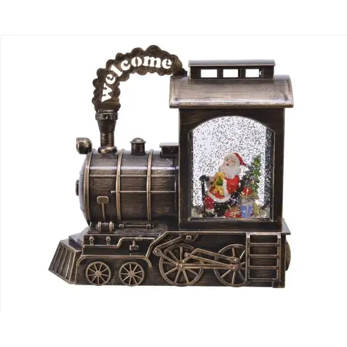 Animated Decor LED Brown Train Water Spinner 9" Brown Animated Decor LED Brown Train Water Spinner 9" Brown