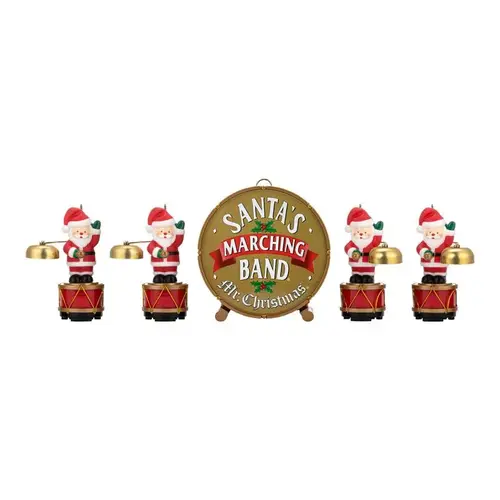 Animated Decor Multicolored Santa's Marching Band Musical Multicolored Animated Decor Multicolored Santa's Marching Band Musical Multicolored
