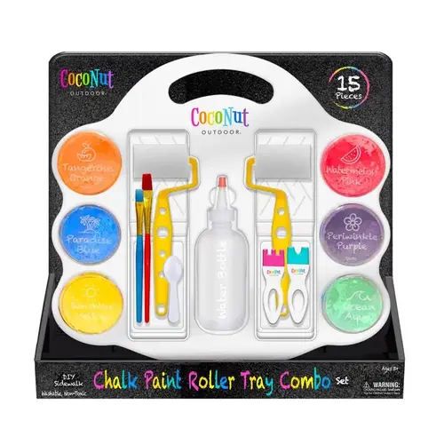 Chalk Paint Roller Tray Set DIY Sidewalk Multicolored 17 pc Multicolored Chalk Paint Roller Tray Set DIY Sidewalk Multicolored 17 pc Multicolored