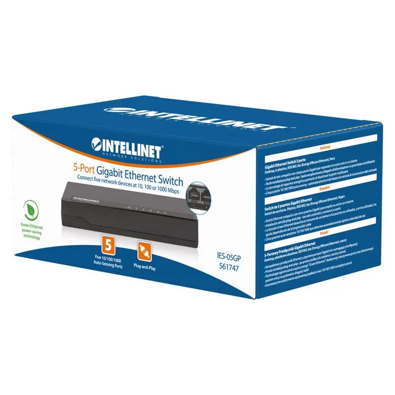 Intellinet Gigabit Ethernet Switch-5 Port Category 5E ICI561747