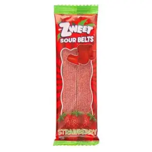 Zweet 108-155 Licorice Candy Sour Strawberry Belts 0.7 oz