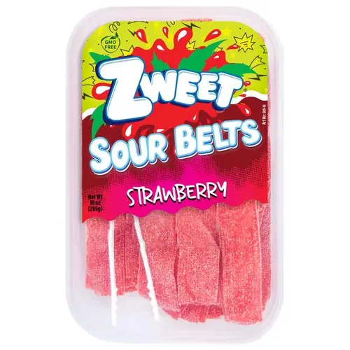 Licorice Candy Strawberry Sour Belts 10 oz Licorice Candy Strawberry Sour Belts 10 oz
