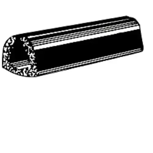 Rubber Glazing Channel for 1/4" Material - 1/2" Height Black Rubber Glazing Channel for 1/4" Material - 1/2" Height Black