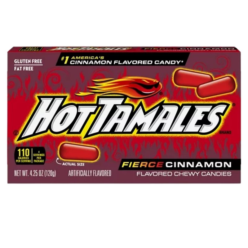 Hot Tamales 762794 Hot Tamales Chewy Candy, Fierce Cinnamon, 4.25
