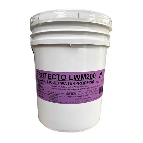 Protecto Wrap LWM200 Waterproof Membrane, Liquid, Blue/Green, 5 gal
