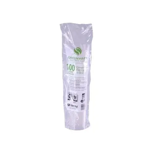 Greenware Lid Flat 3.8X0.3 IN PLA Clear For 9-12-14 OZ Cold Cup Straw Slot Identification - pack of 1000 Greenware Lid Flat 3.8X0.3 IN PLA Clear For 9-12-14 OZ Cold Cup Straw Slot Identification - pack of 1000