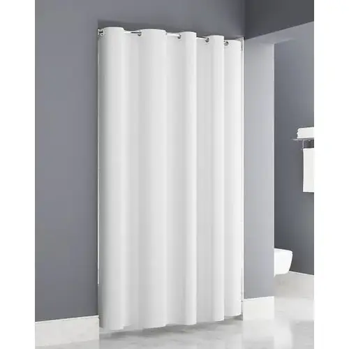 Easy Hang Peva 8g Pindot White Shower Curtain 71x74 Hook White - - pack of 12 Easy Hang Peva 8g Pindot White Shower Curtain 71x74 Hook White - - pack of 12