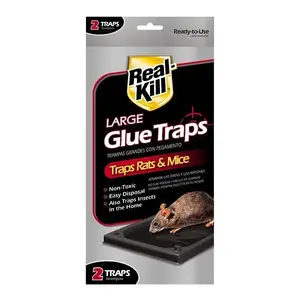 Real-Kill HG-10096-7 Large Rat And Mice Glue Traps - pack of 12