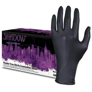 Adenna SHD938 Adenna Shadow  Nitrile Powder Free Exam Gloves, Black, X-Large, Package Of 90
