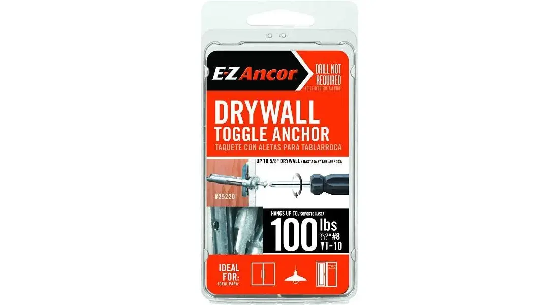 Self-Drilling Drywall Toggle Anchors Kit - Heavy Duty Zinc Anchors Hold Up To 100 Lbs (10 Pack With Screws)