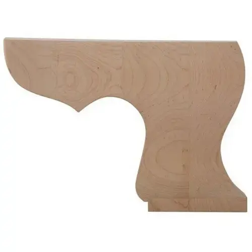 6" Wide x 4-1/2" High Pedestal Right Bun Foot, Maple 6" Wide x 4-1/2" High Pedestal Right Bun Foot, Maple