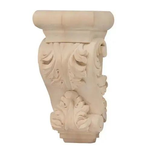 Decorative Corbels Acanthus Collection, Machined Wood 6-1/2" Unfinished Maple Decorative Corbels Acanthus Collection, Machined Wood 6-1/2" Unfinished Maple