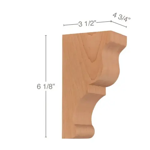 61/8" x 3-1/2" x 4-3/4" Transitional Extra Small Bar Bracket Corbel, Cherry 61/8" x 3-1/2" x 4-3/4" Transitional Extra Small Bar Bracket Corbel, Cherry