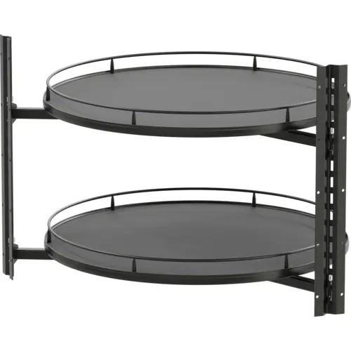 COR Wheel PRO 30" D x 24-3/8" H Carbon Steel Gray Full Circle Lazy Susans, Independently Rotating 2 Shelves COR Wheel PRO 30" D x 24-3/8" H Carbon Steel Gray Full Circle Lazy Susans, Independently Rotating 2 Shelves