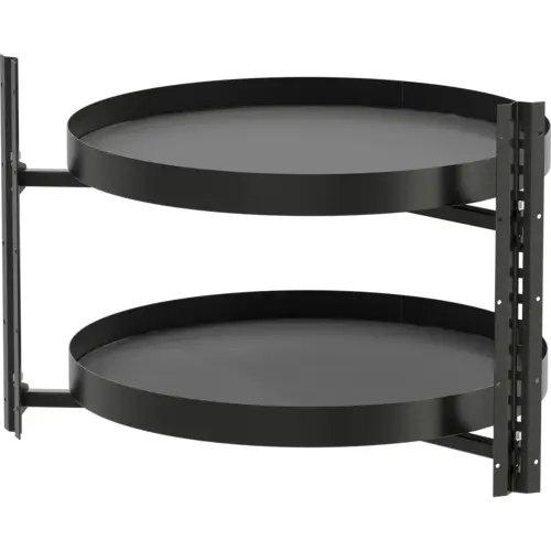 COR Wheel PRO 30" D x 24-3/8" H Carbon Steel Gray Full Circle Lazy Susans, Independently Rotating 2 Shelves COR Wheel PRO 30" D x 24-3/8" H Carbon Steel Gray Full Circle Lazy Susans, Independently Rotating 2 Shelves