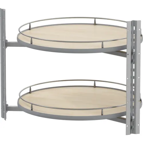 Scalea 26-3/4" D x 24-3/8" H Maple Full Circle Lazy Susans, Independently Rotating 2 Shelves Scalea 26-3/4" D x 24-3/8" H Maple Full Circle Lazy Susans, Independently Rotating 2 Shelves